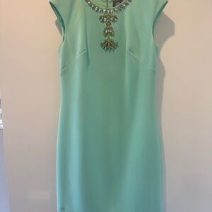 Vince Camuto Mint Green Jeweled Mini Dress